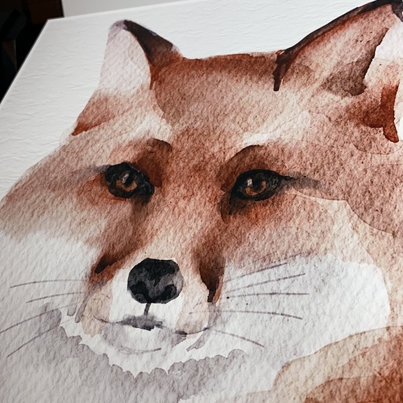 Watercolor Fox Portrait Wall Art Print Poster Unframed - Picture 14 of 15